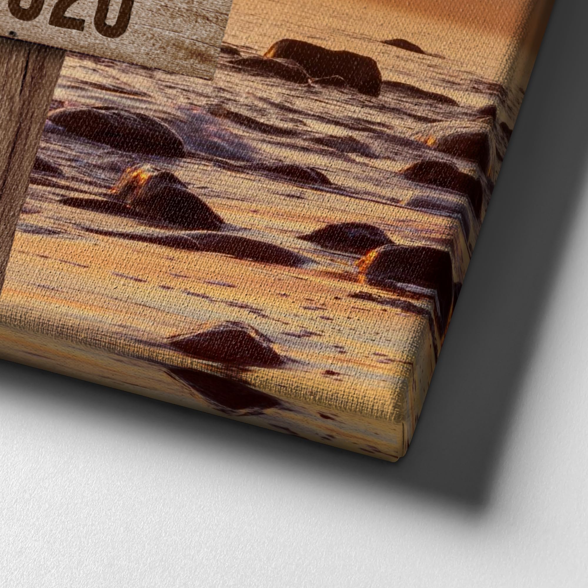Liebesleinwand Das sind wir Leinwand: Sonnenuntergangsliebe | Leinwandbild mit Namen und Datum | Wandbild gestalten | Jahrestag Geschenk für Frau Freundin Mann Freund