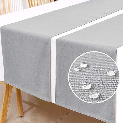 H.VERSAILTEX Camino de mesa blanco de gasa de 10 pies, camino de mesa de 28 x 120 pulgadas, camino de mesa de boda, decoración romántica para