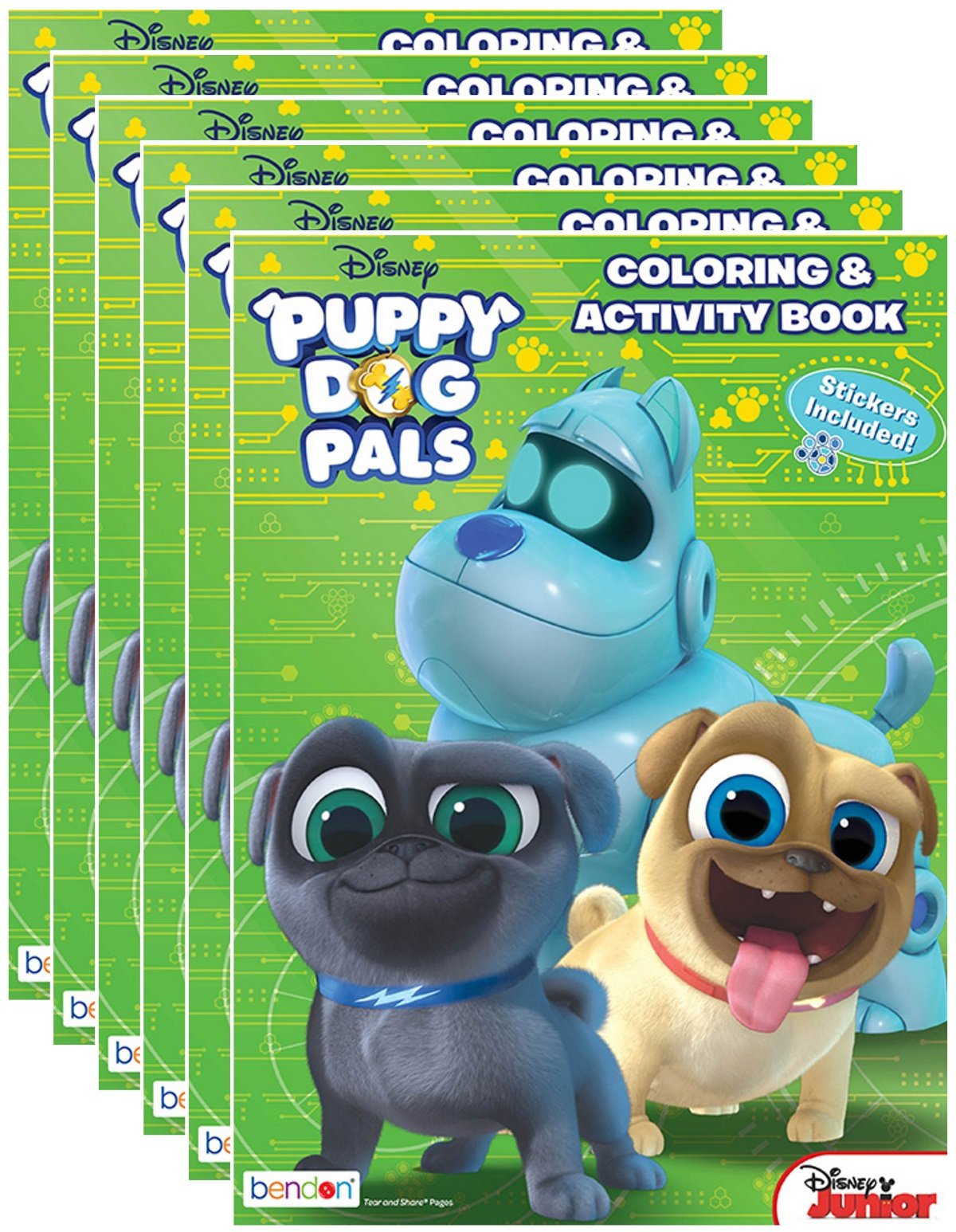 Disney Junior's Puppy Dog Pals Coloring and Activity Book with Stickers (Pack of 6)