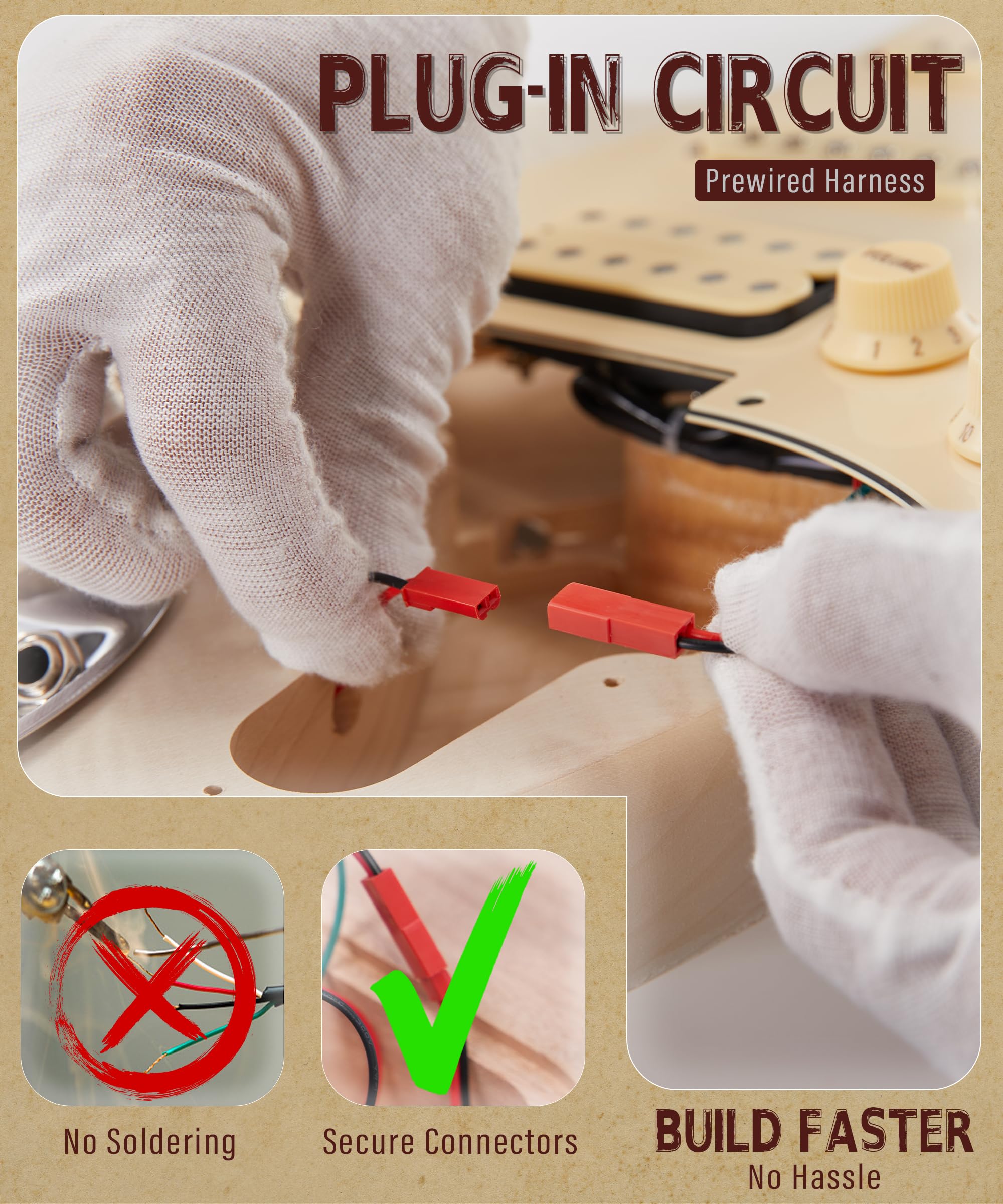 AKLOT Guitarra eléctrica DIY – Kit de guitarra eléctrica sin montar de primera calidad para entusiastas de la construcción de guitarras personalizadas