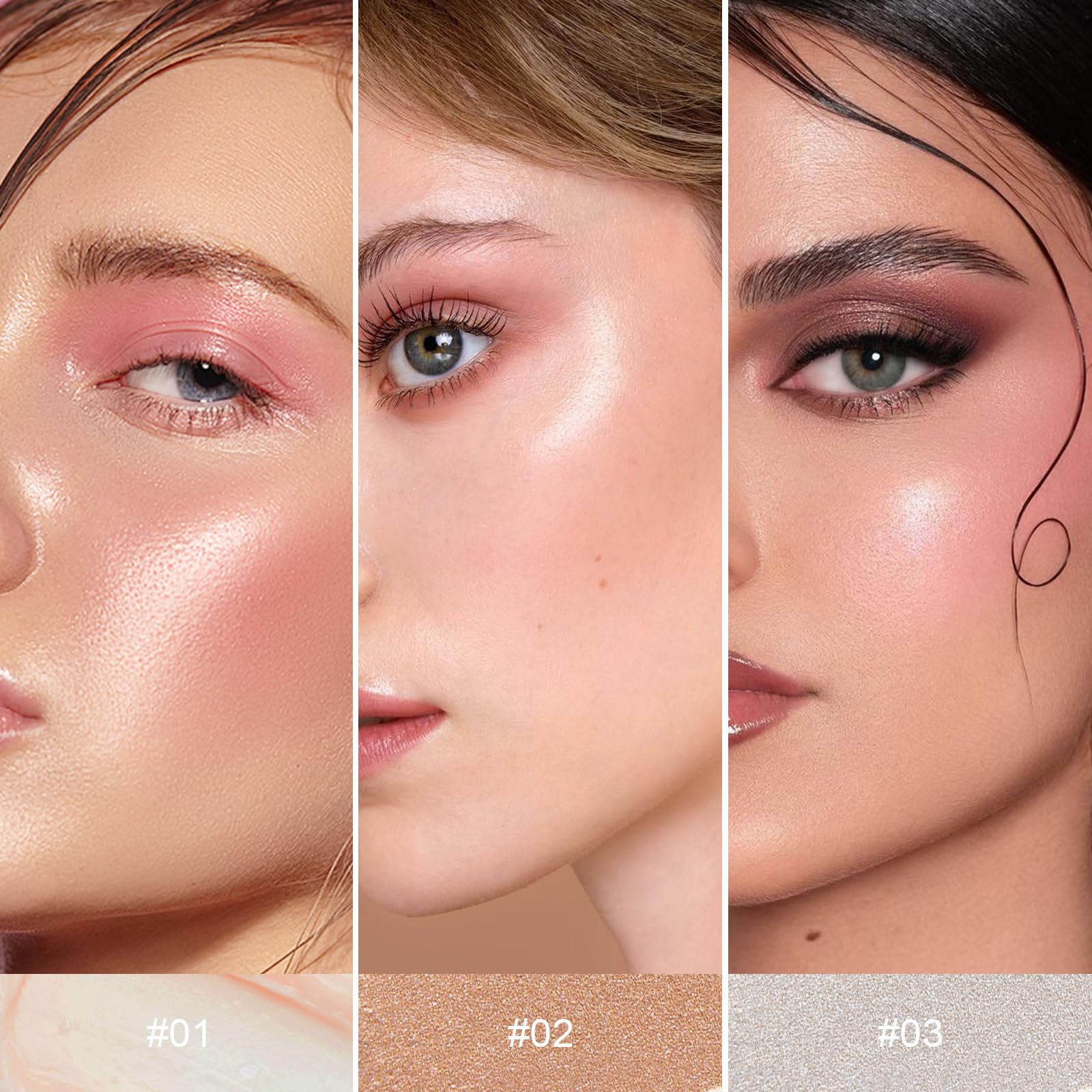 KYDA Glow Highlighter Stick, Shimmer Highlighter Stick Makeup Balm for Face and Body Watery Radiant Finish - Image 2