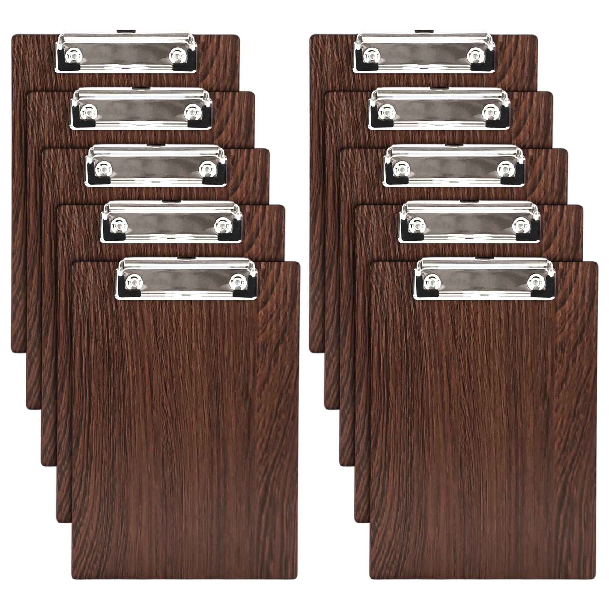 Aramanara10 Pack A5 Clipboards, Wooden Clipboards, Hardboard Clip Boards with Low Profile Clip and Hanging Hole for Office Memo Document