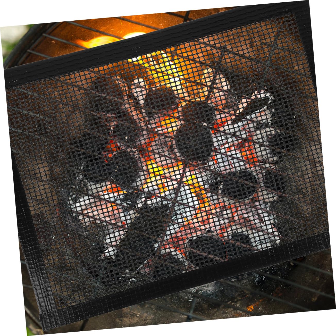 HANABASS 3 Stück BBQ Grillmatten aus Hitzebeständigem Wiederverwendbarem Mesh mit Antihaftbeschichtung Gesundes Grillen für Gas- Elektrogrills Leicht zu Reinigen