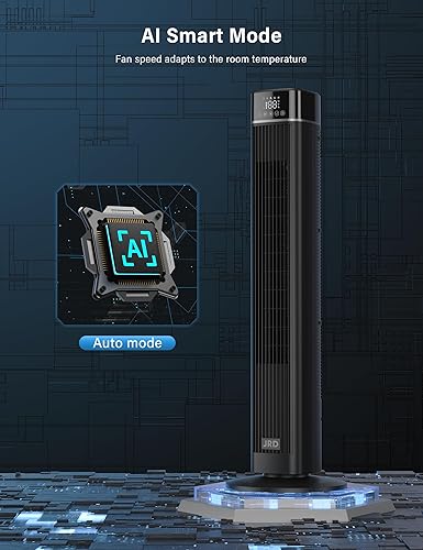 Miniatura 7 de JRD Ventilador de torre, ventiladores oscilantes de 90 con control remoto, ventilador de enfriamiento silencioso de 40 pulgadas con 3 velocidades, 4