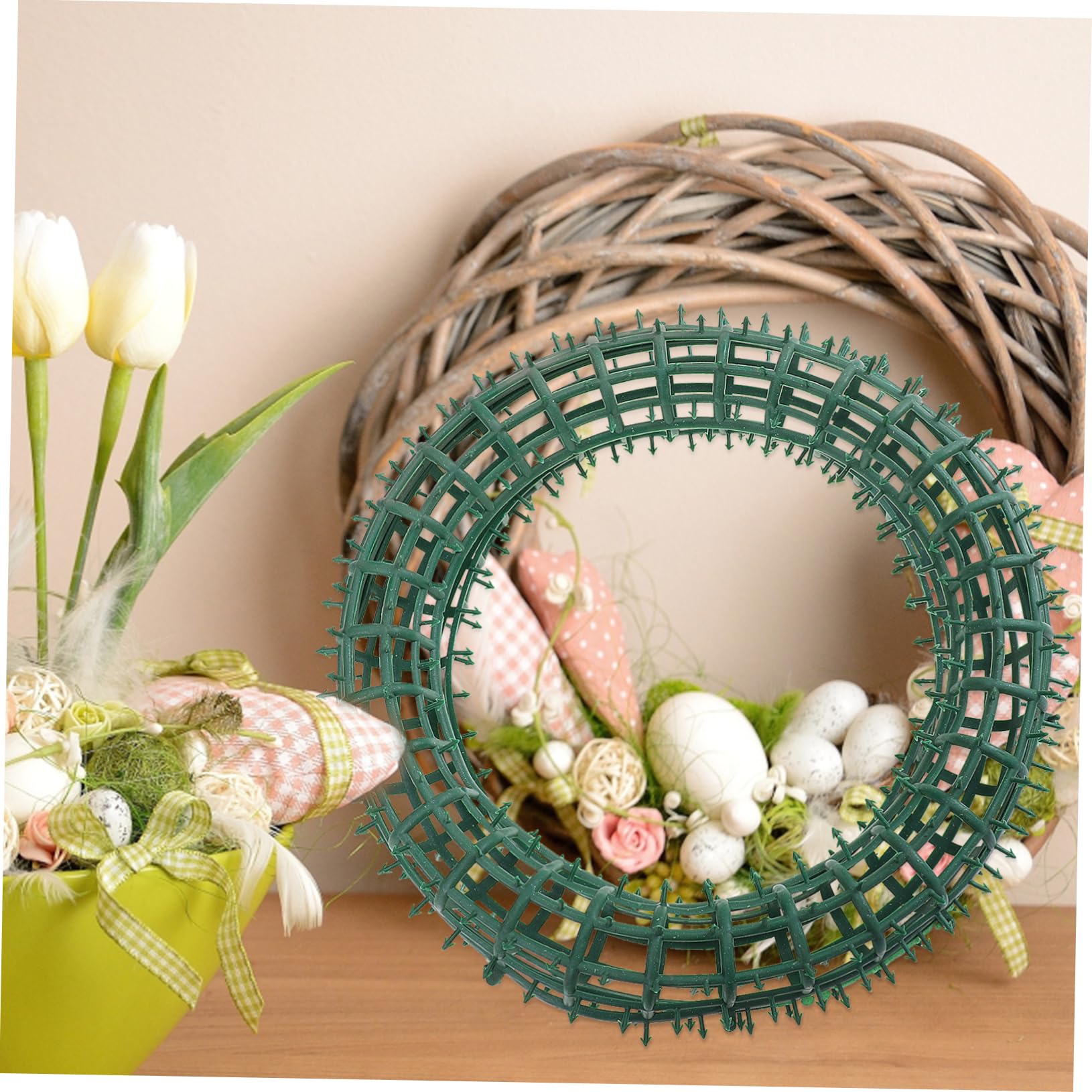 STOBAZA 2pcs Plastic Wreath Making Frame Round Garland Hoops for Floral Decorations Decor Craft Projects and Festive Celebrations