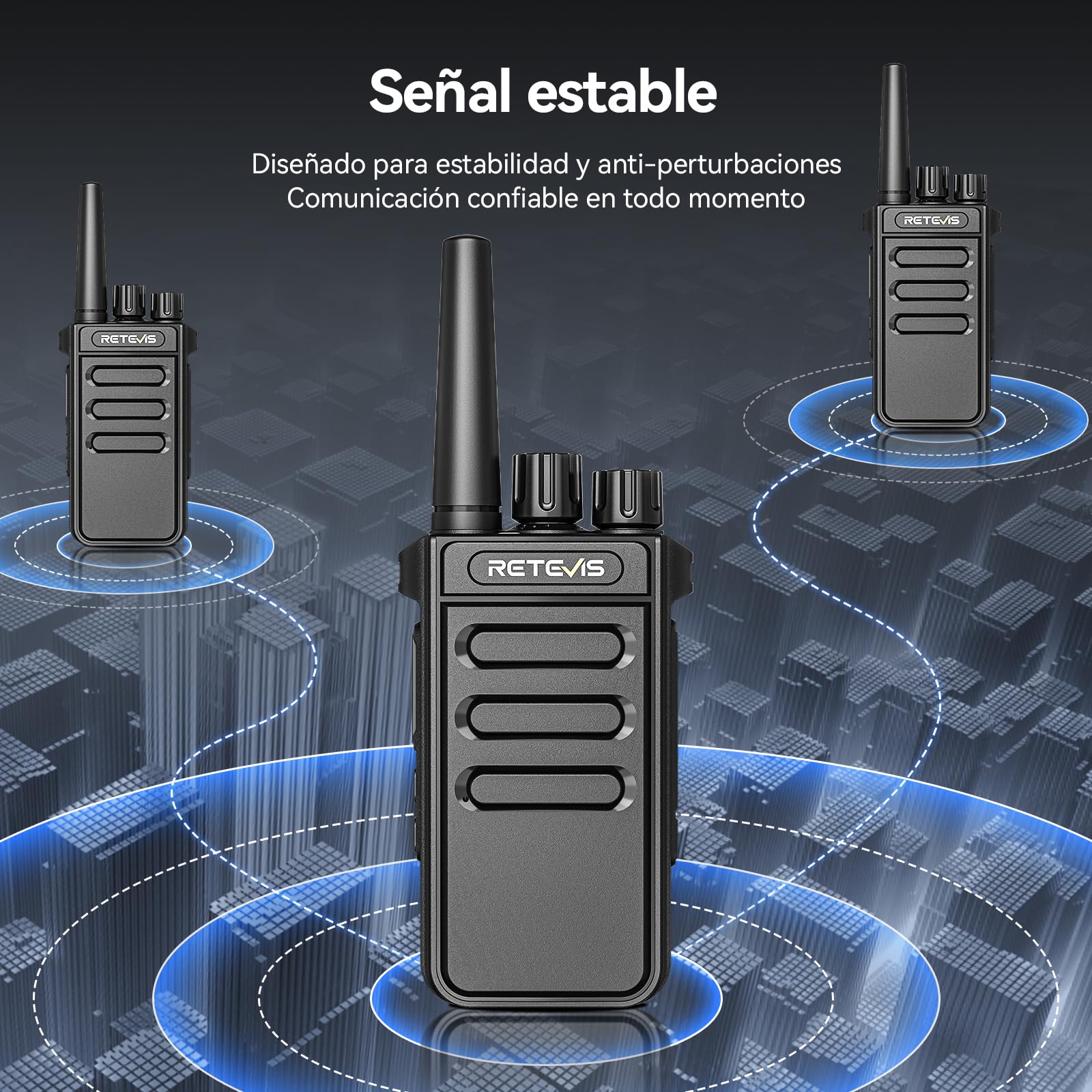 Retevis MateTalk P64 Walkie Talkie Digital sin Licencia, Radio Bidireccional de Largo Alcance Compatible con Repetidor, Llamadas Grupales, VOX, Seguridad, Radio Comercial para Fabrique (Paquete de 2)