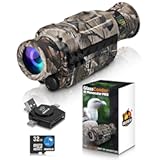 CREATIVE XP Digital Night Vision Monocular for 100% Darkness - Travel Infrared Monoculars, IR High-Tech Spy Gear for Hunting & Surveillance - Save Photos & Videos, Card Reader Included