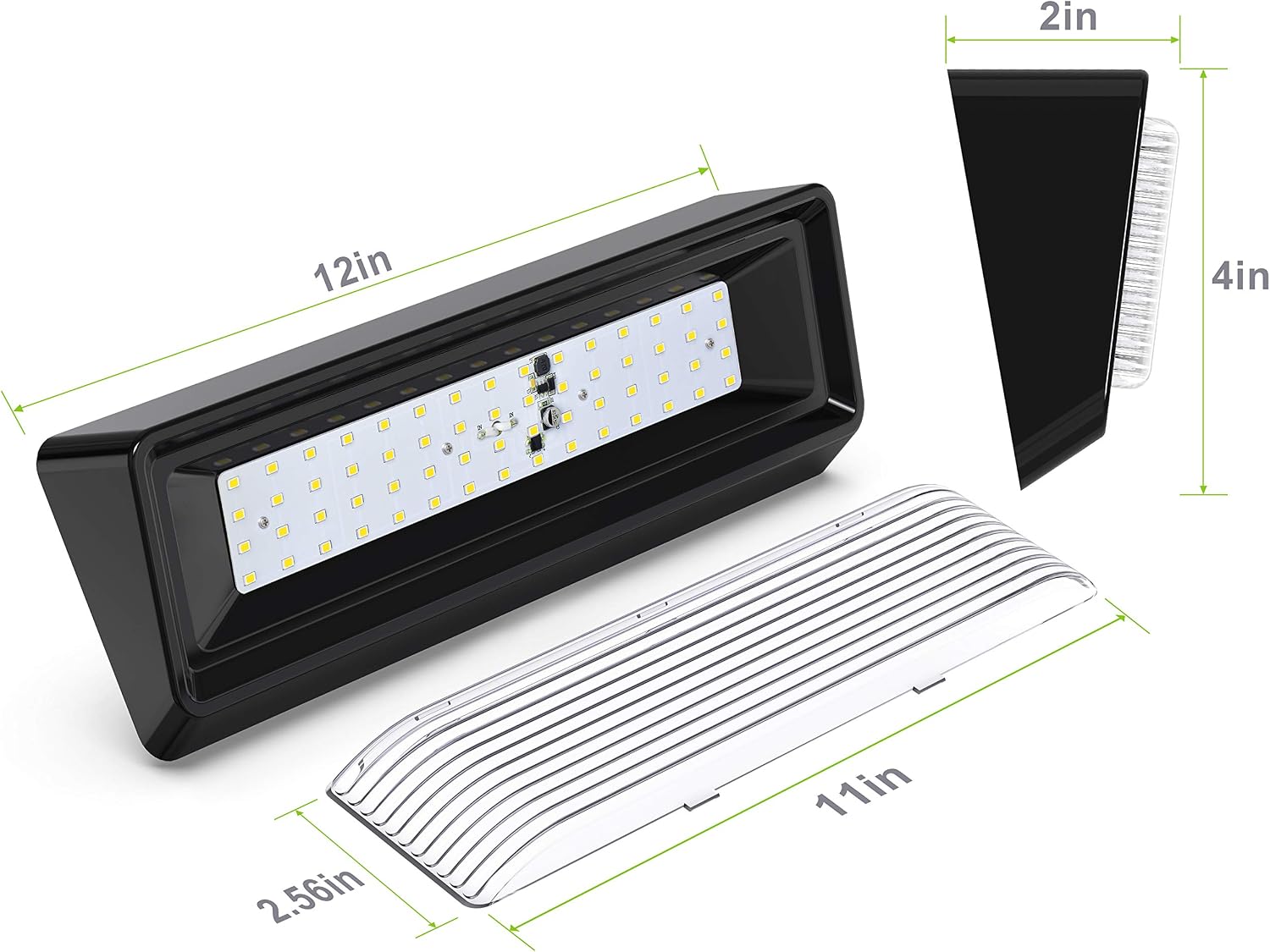 2X RV Exterior Porch Utility Light XL 12v 650 Lumen Lighting Fixture. Replacement Lighting for RVs, Trailers, Campers, 5th Wheels Black Base Clear Lens (Black, 2-Pack)