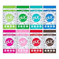 Vista 32 de PUR Gum Chicle sin aspartamo 100% xilitol Chicle con sabor natural a menta y chocolate, 55 piezas (paquete de 1)