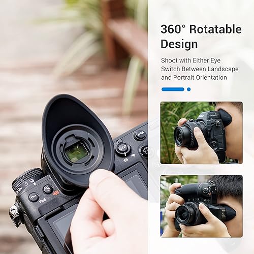 Miniatura 5 de Visor ocular ocular para cámara Nikon Z8 Z9 Zf Z f reemplaza Nikon DK-33 Eye Cup, silicona suave de forma ovalada y diseño giratorio de 360Versión