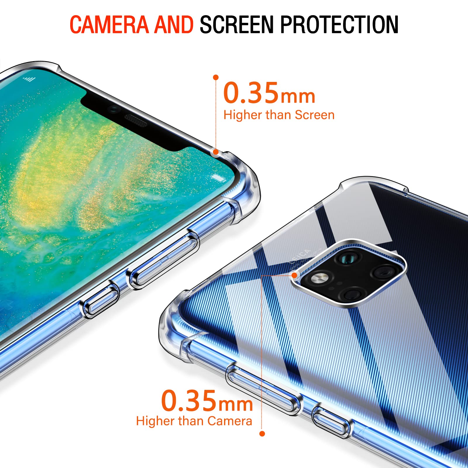 Cover Redmi Note 7 IVoler Cover Per Huawei Ate 20 PRO, Custodia Trasparente Per Assorbiento Degli Urti Con Redmi Note 7 Cover