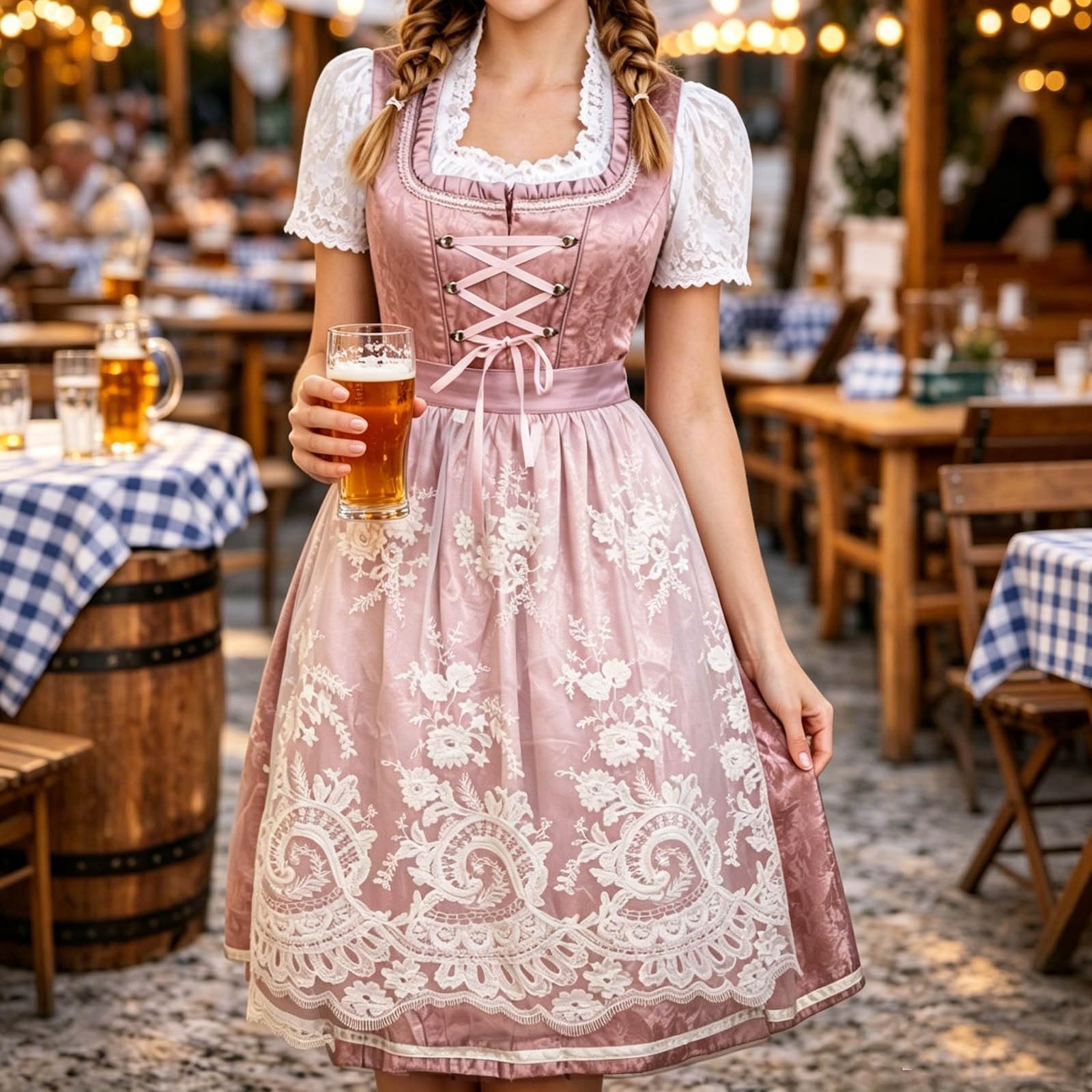 Dirndl Grosse Grössen Oktoberfest Damen Outfit Samt Dirndl-Komplettsets Trachtenkleid Dirnd Große Größen Midi Mit Bluse Unter 100 Euro Für Komplettset Mini Lang Dirdl Lifos