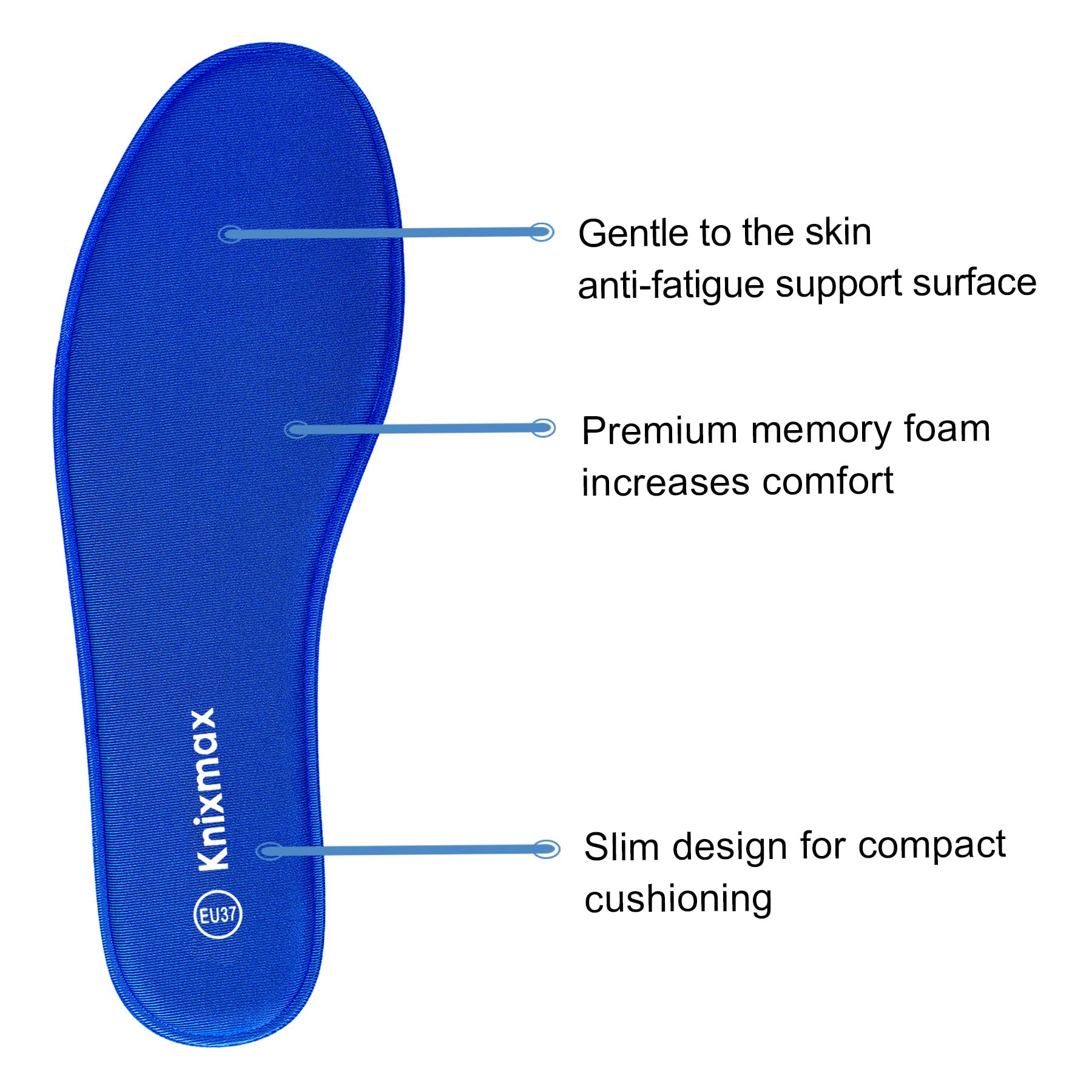 Knixmax Donna Uomo Solette in Memory Foam Inserti per Scarpe Comfort Assorbimento degli urti Imbottitura per il Supporto del Piede Suole Interne