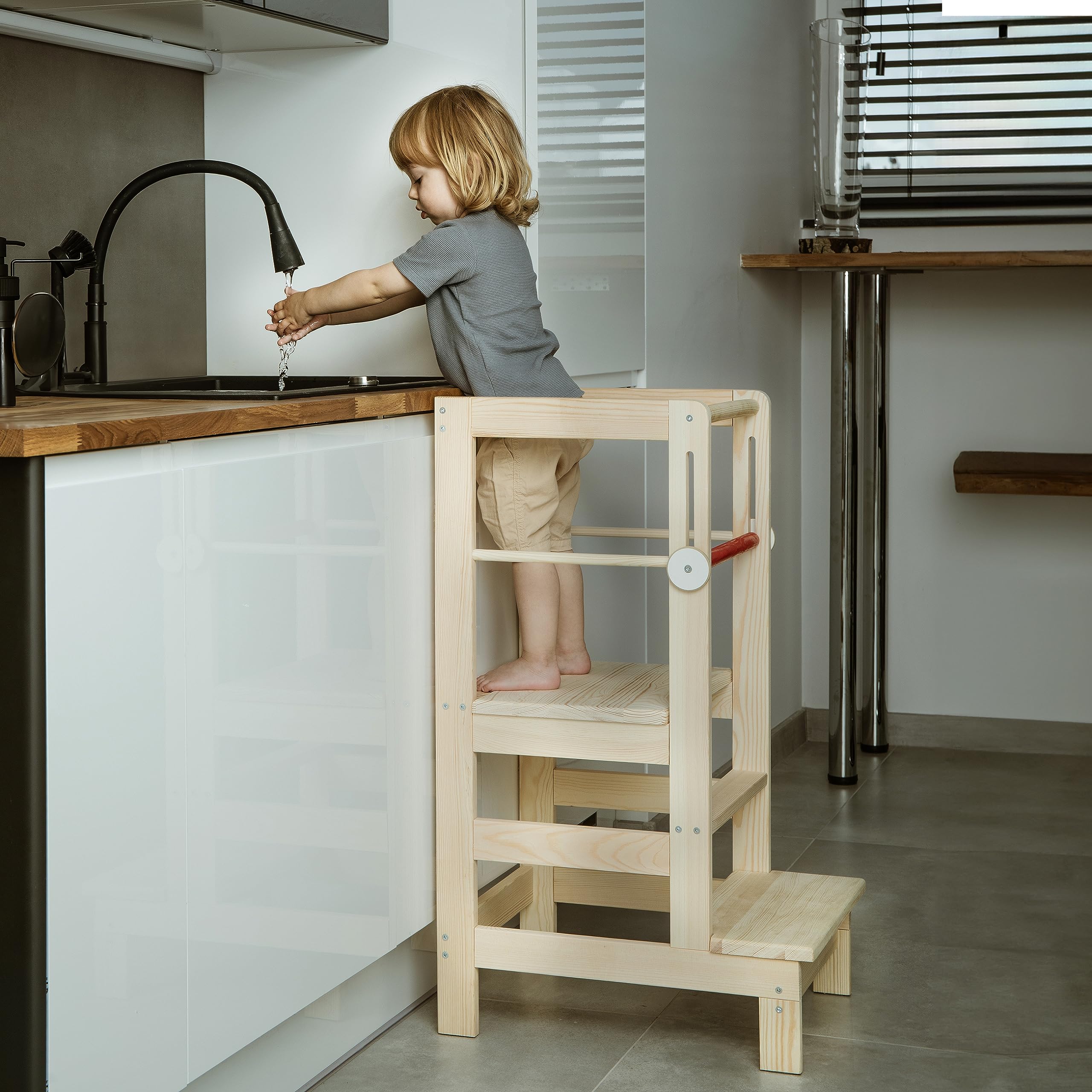 Love For Sleep Lernturm für Kinder Montessori - ab 1 Jahr Höhenverstellbar - Learning Tower aus Holz, Kinder Lernturm Stabil