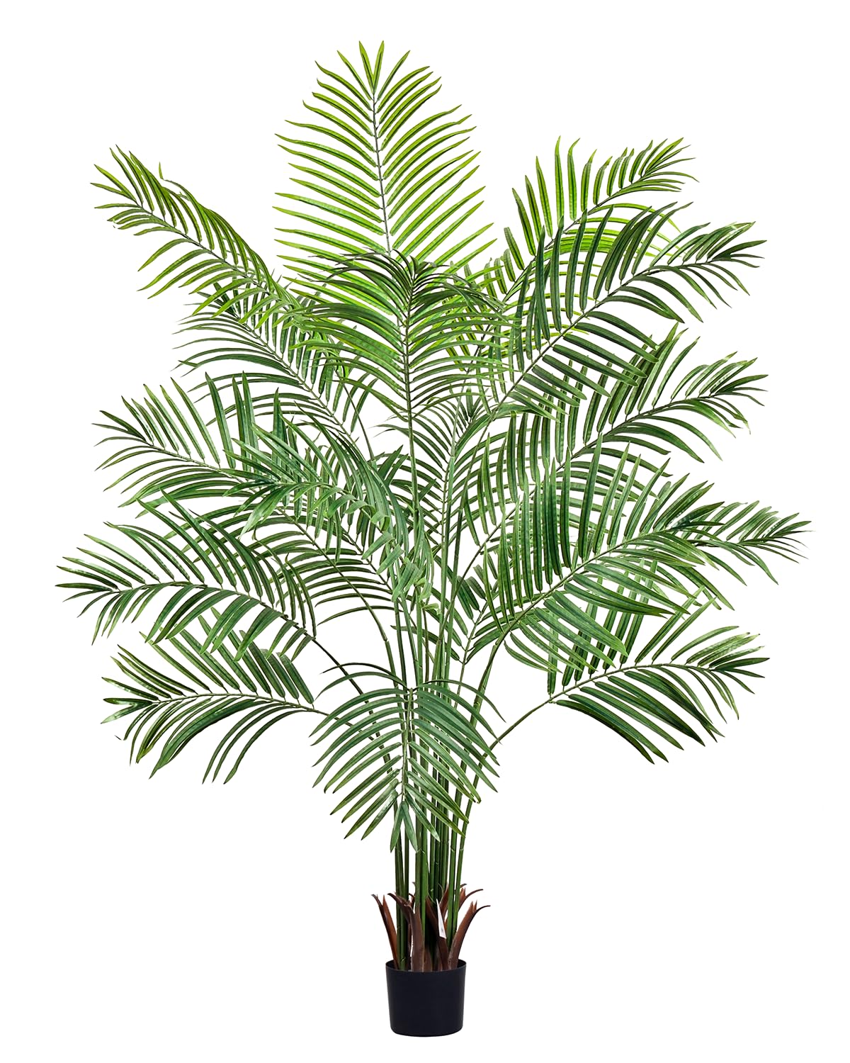 Artificial Plant Indoor Palm Tree, 5.5ft Tall Faux Dypsis Lutescens Plant with 15 Detachable Trunks, 66'' Tropical Fake Plant in Pot, Nice Home Decor and Housewarming Gift