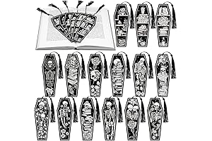 120 Pieces Halloween Skeleton Coffin Bookmarks