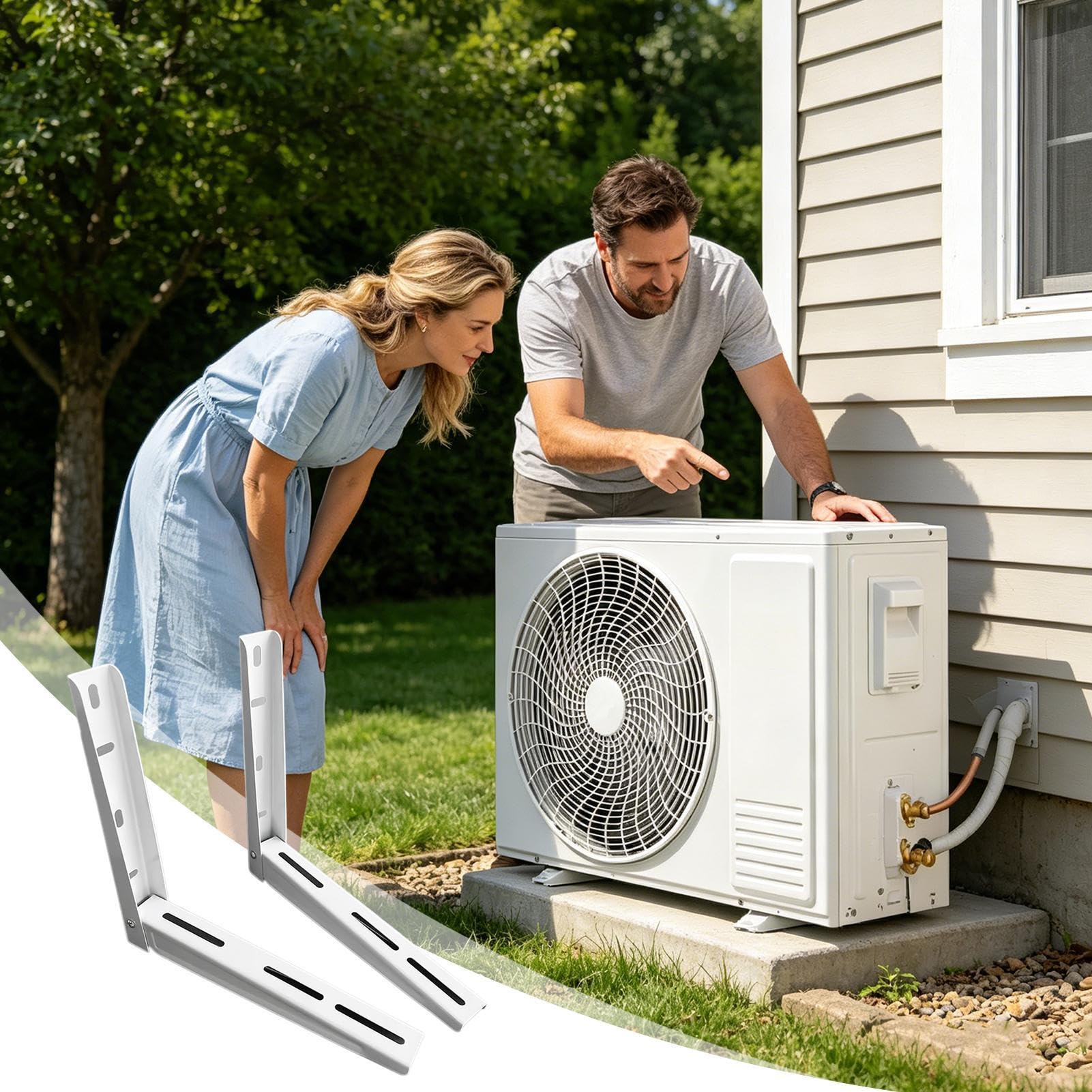 a Muro per Mini Split Mensola Per Condensatore | Supporto Mini Split 35 x 45 cm Adatto A Compressore Esterno, Condizionatore, Casa, Dormitorio, Appartamento