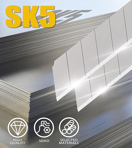 Miniatura 3 de DOWELL Cuchillas a presión de 0.709 in SK5 Cuchillo utilitario cuchillas retráctiles cortador de caja (30 piezas)