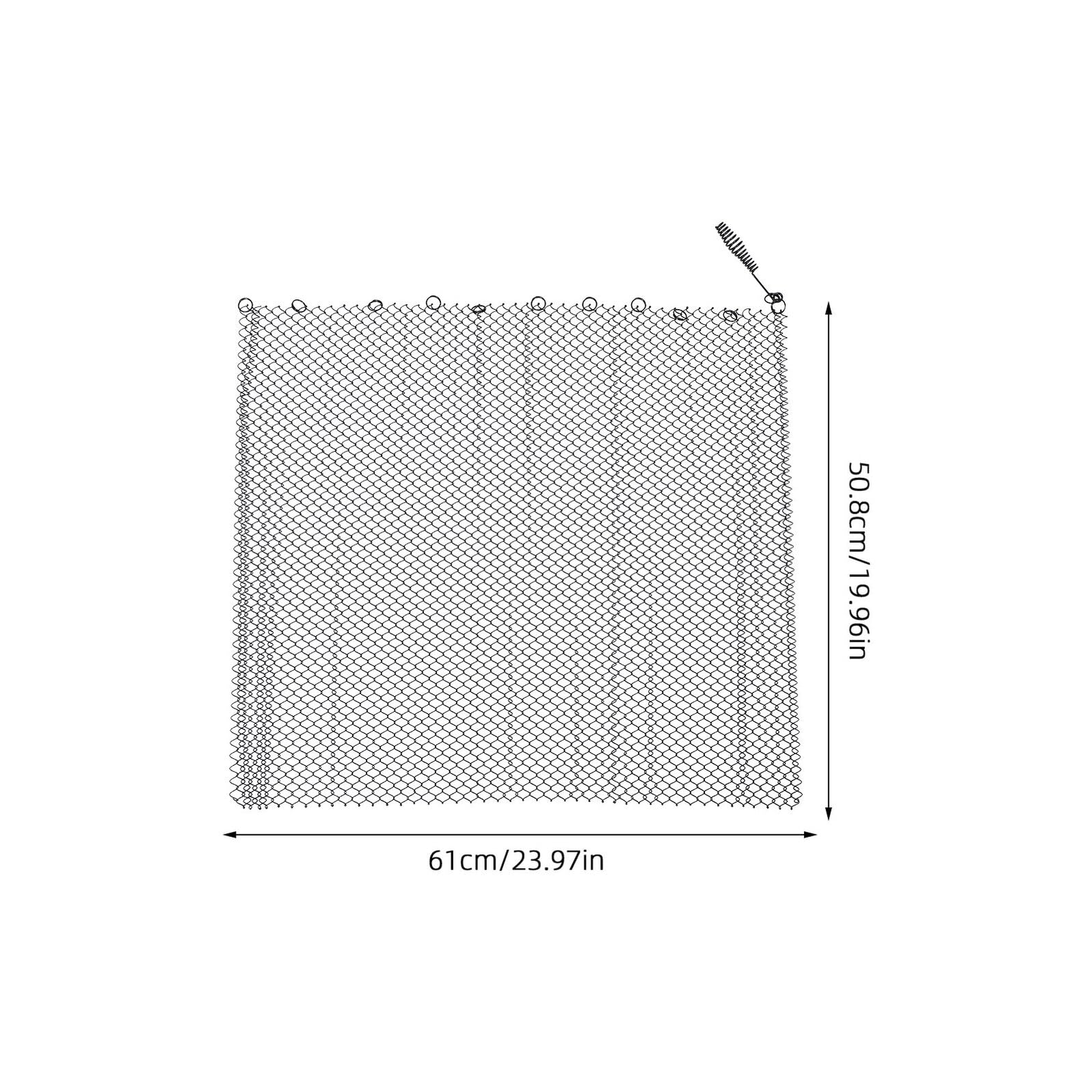 SHINEOFI Lot de 2 Rideaux Pare-Feu pour Cheminée en Maille Fine 61 X 51 CM Protection Anti-Étincelles Résistante à la Chaleur Accessoire de Sécurité pour Intérieur et Foyer