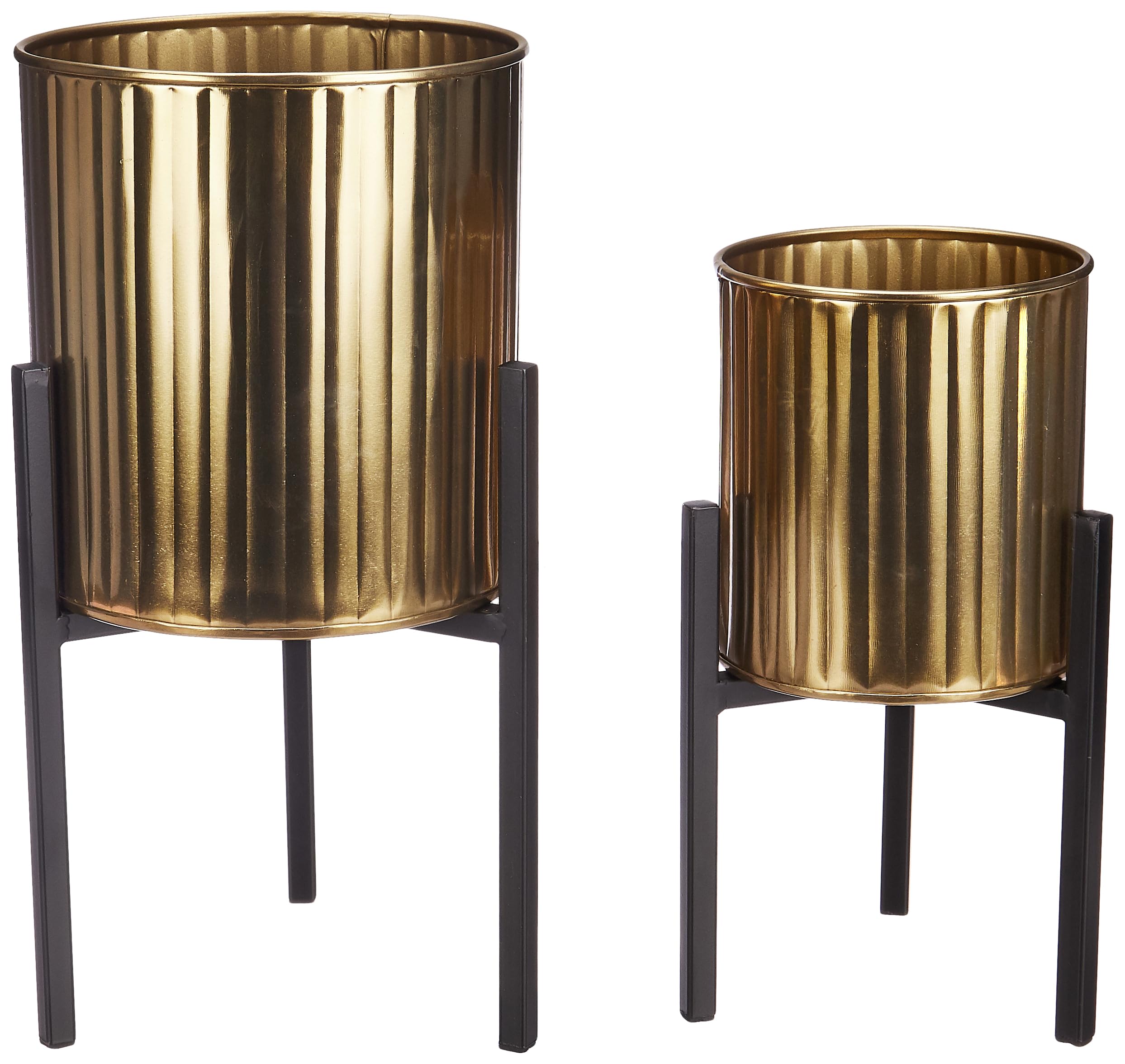 amazon basics Planter (Set of 2) | Flower Pot for Home Decor (Gold) (B0D6GLQPLR) Amazon Price History, Amazon Price Tracker