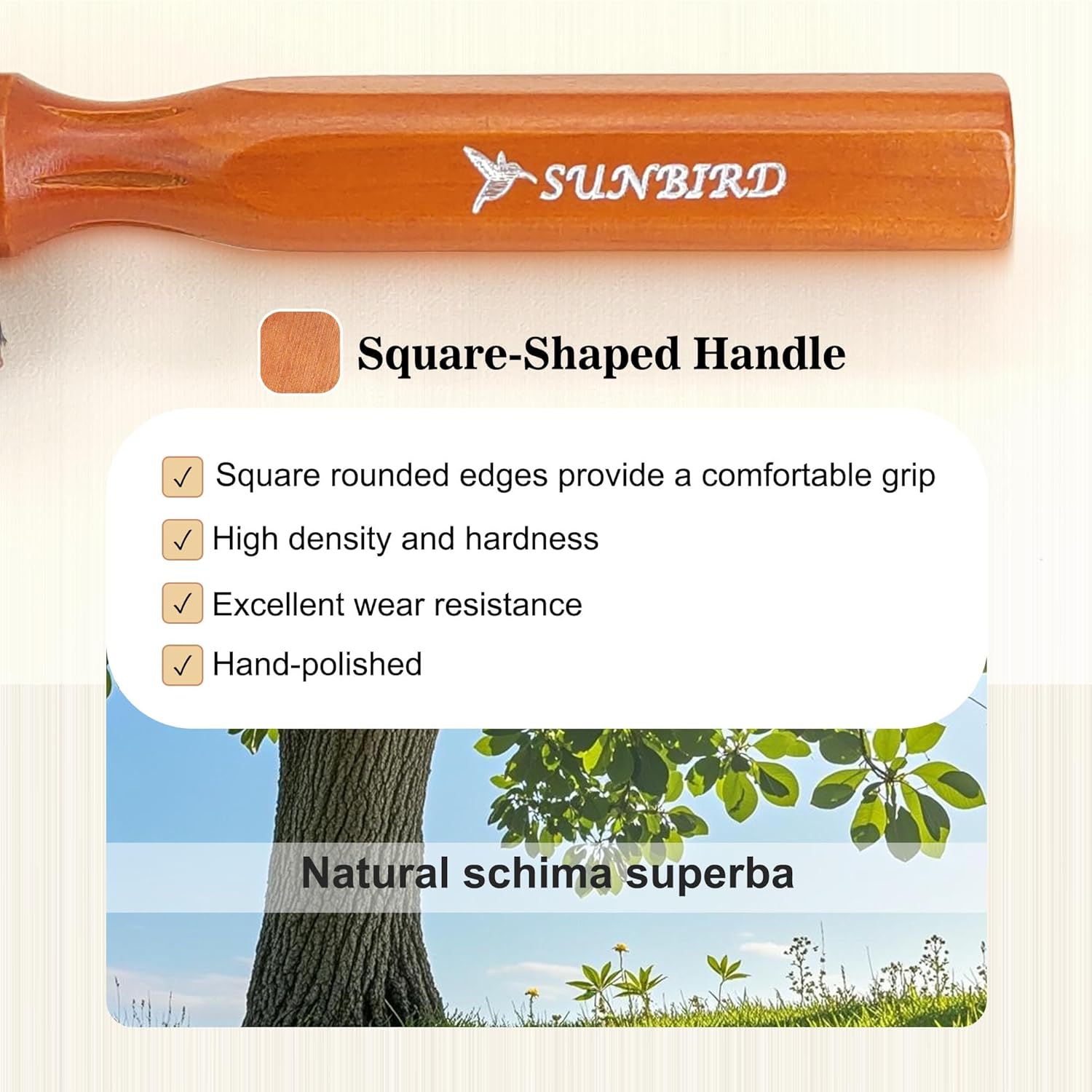 SUNBIRD Round Brush for Blow Out - Natural Wood Handle & Boar Bristle Nylon Brush, for Blow Drying Straight, Curling, Detangling and Styling Wet or Dry, Suitable for All Hair Types (2.0Inch) - Image 5