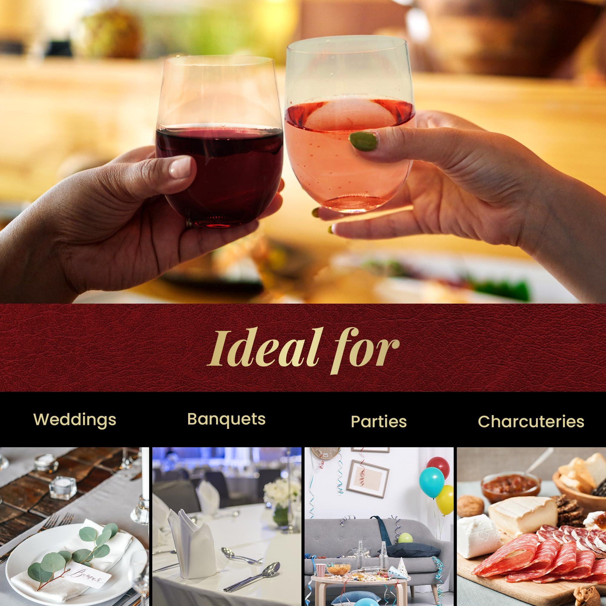 Reli. Disposable Wine Glasses (48 Pack, 12oz) | Clear — Amazon image 4