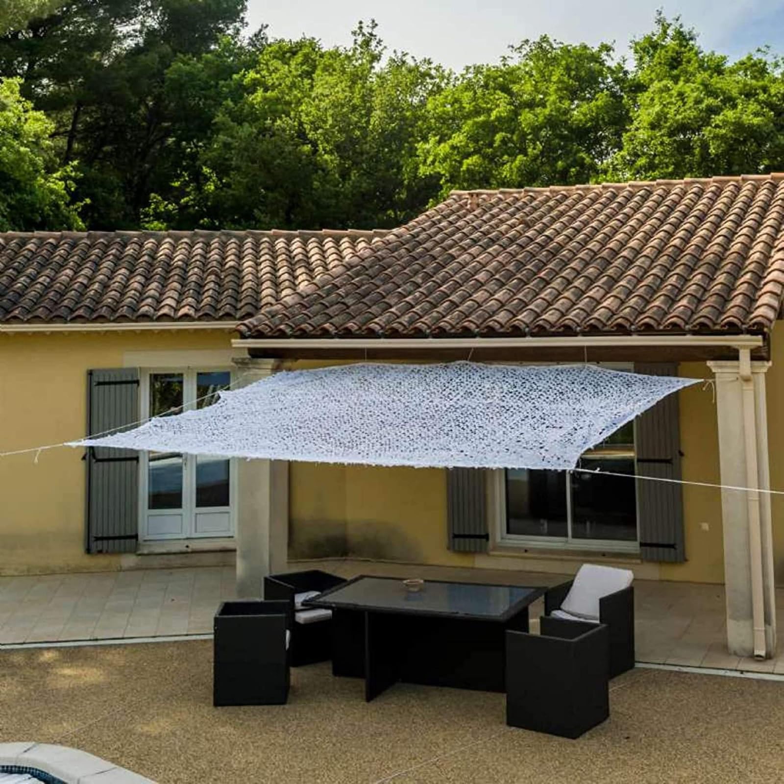 Red De Camuflaje Protección Solar para Decoración De Jardines, Malla De Camuflaje para Acampar Al Aire Libre, Camouflage Net De Caza para Observación De Aves(6.0x7.0m)
