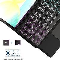 Vista 6 de Funda de teclado para Samsung Galaxy Tab S10 FE+ Plus de 13.1 pulgadas 2025: modo DEX con un solo clic, retroiluminación arcoíris, trackpad