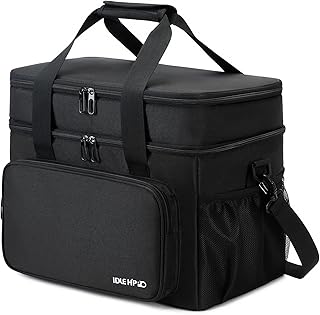 Cooler Bag 60-Can Soft Sided Coolers, Double Deck Insulated Camping Cooler, Leakproof Collapsible Cooler Bag, Portable Large Lunch Bag for Beach, Travel, Camping, Picnic