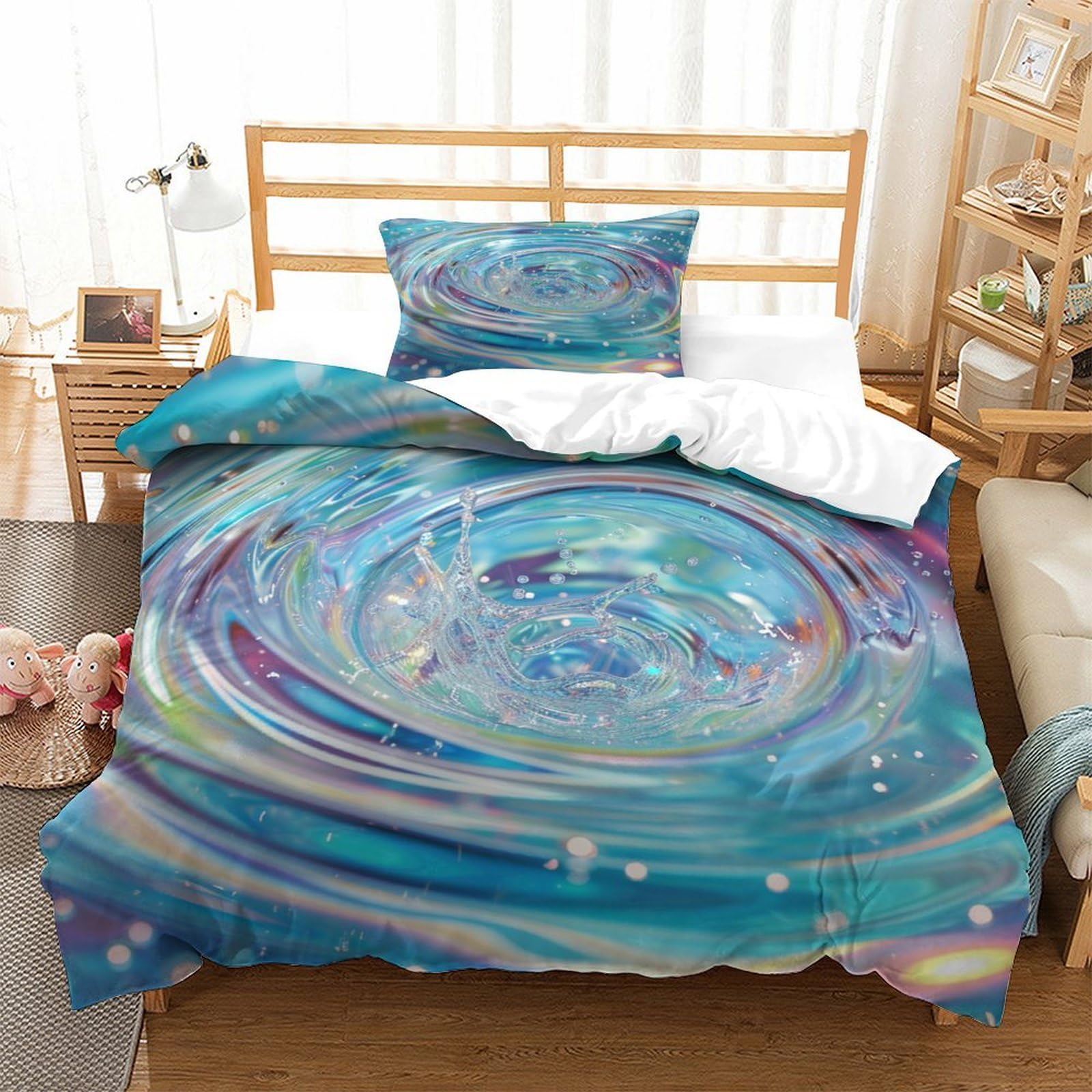 P1S9U7W5Y Swirl Galaxy 3D Printed Duvet Cover Set 3pcs Microfiber Artistic Bedding Set Single（135x200cm）