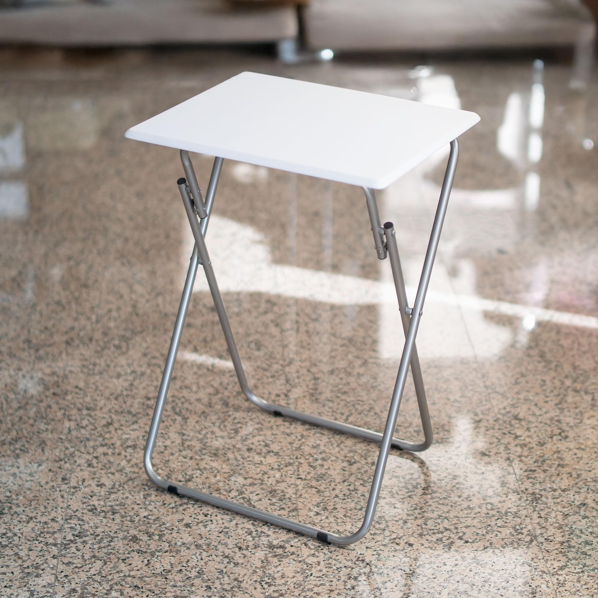 Jocca - Tavolino Pieghevole Salvaspazio | Tavolo in MDF con Gambe in Metallo | Supporta fino a 20 kg | Ideale per Casa e Ufficio | 48x38x66 cm