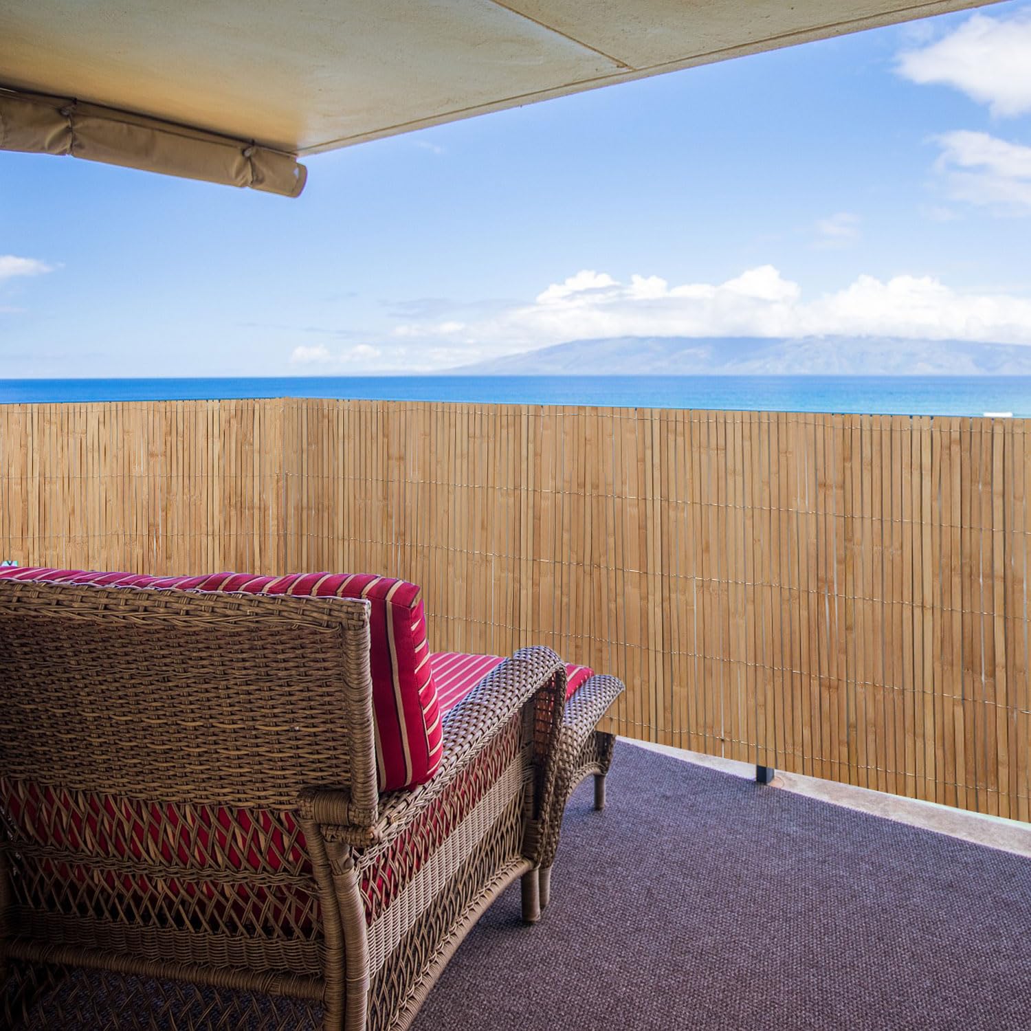 UrFence La Tua Oasi: 120x300 Schermo Privacy in Bambù - Frangivista Balcone - Canna Naturale Ombreggiante per Terrazza Giardino Patio - Copertura Ringhiera Recinzione Separatore Esterno Canniccio