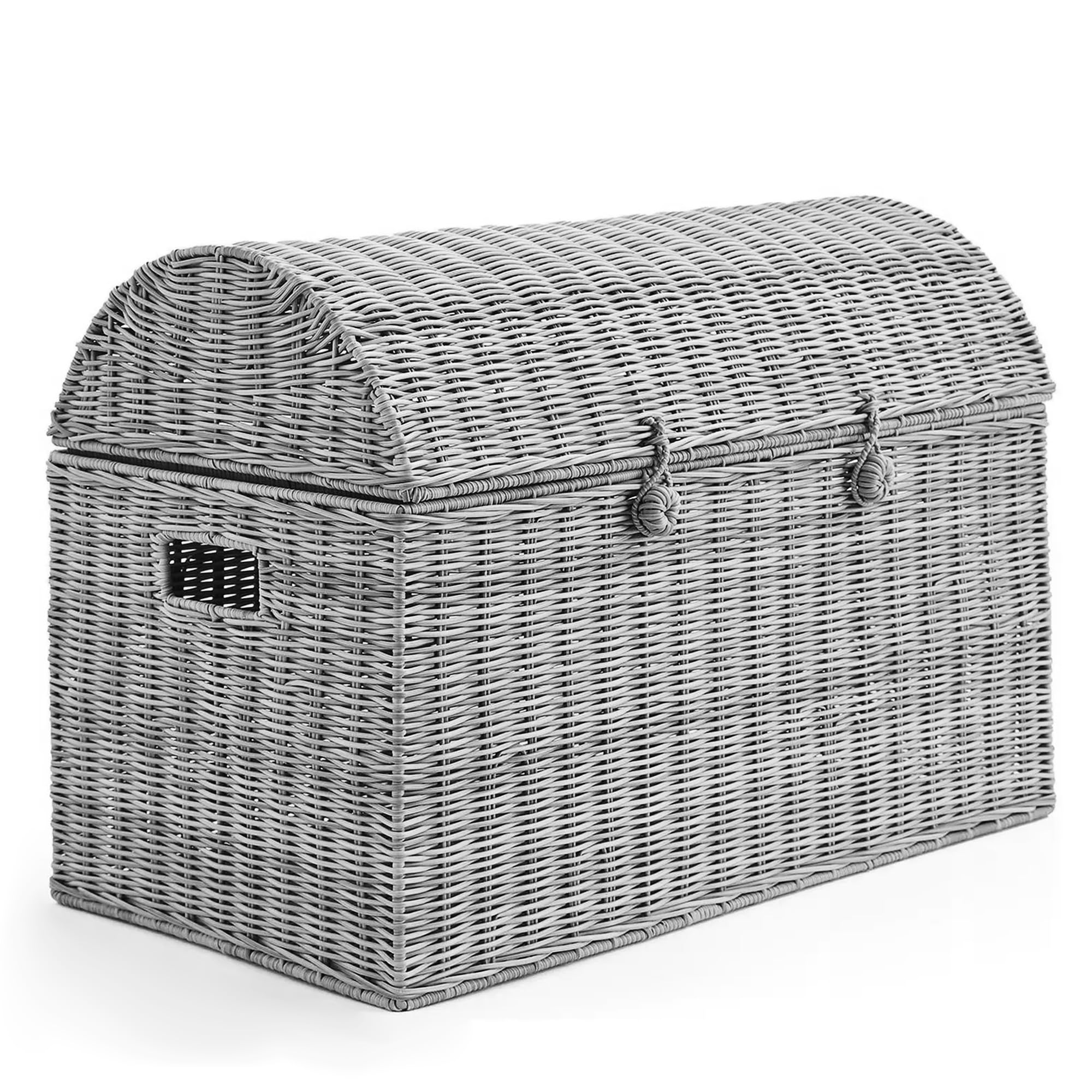 Home Republic Crushed Velvet Ottoman Storage Box – Foldable Cube Ottoman with Lid – Multipurpose Toy Chest, Foot Rest, Bench Seat & Nursery Storage Solution (Grey, 65D x 35W x 45H cm)