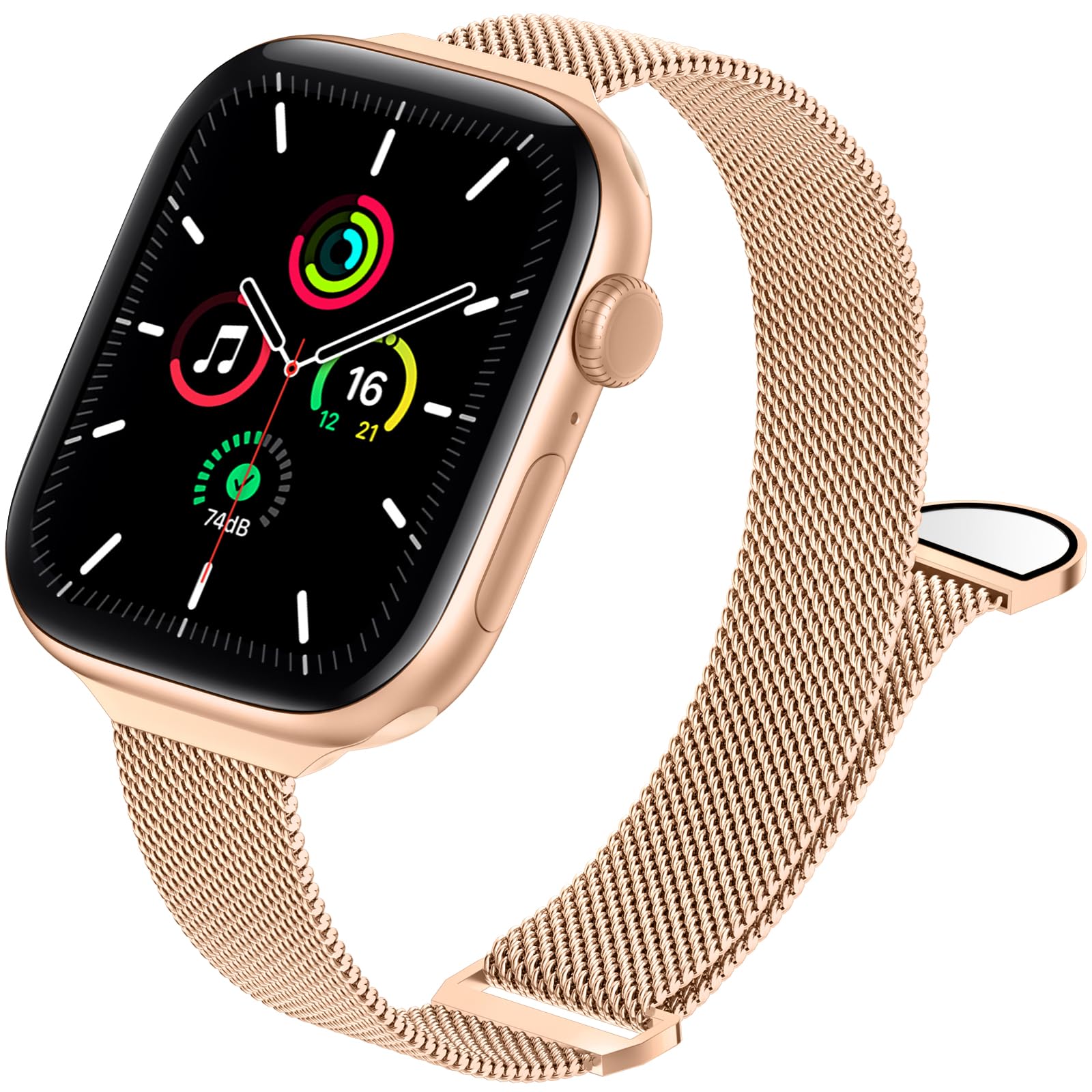 JKD Soft Milanese Loop Compatible with Apple Watch Series 10 9 8 7 6 5 4 3 SE Band Women, Thin Mesh Stainless Steel Bracelet Strap for iWatch SE/SE 2