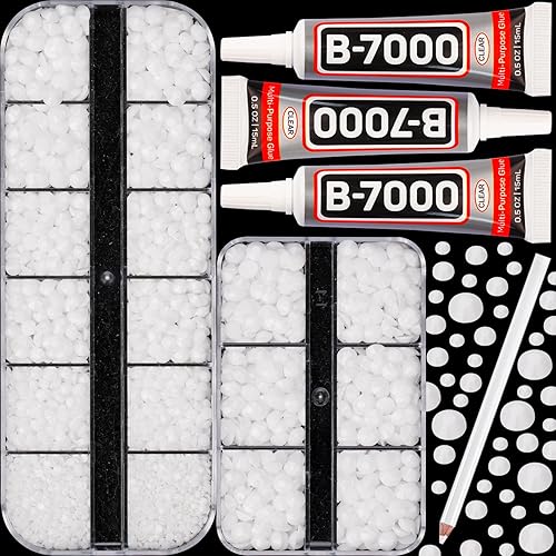 Miniatura 8 de B7000 - Pegamento con 7500 diamantes de imitación negros para manualidades, ropa, ropa, tela, cristales negros brillantes con parte trasera plana