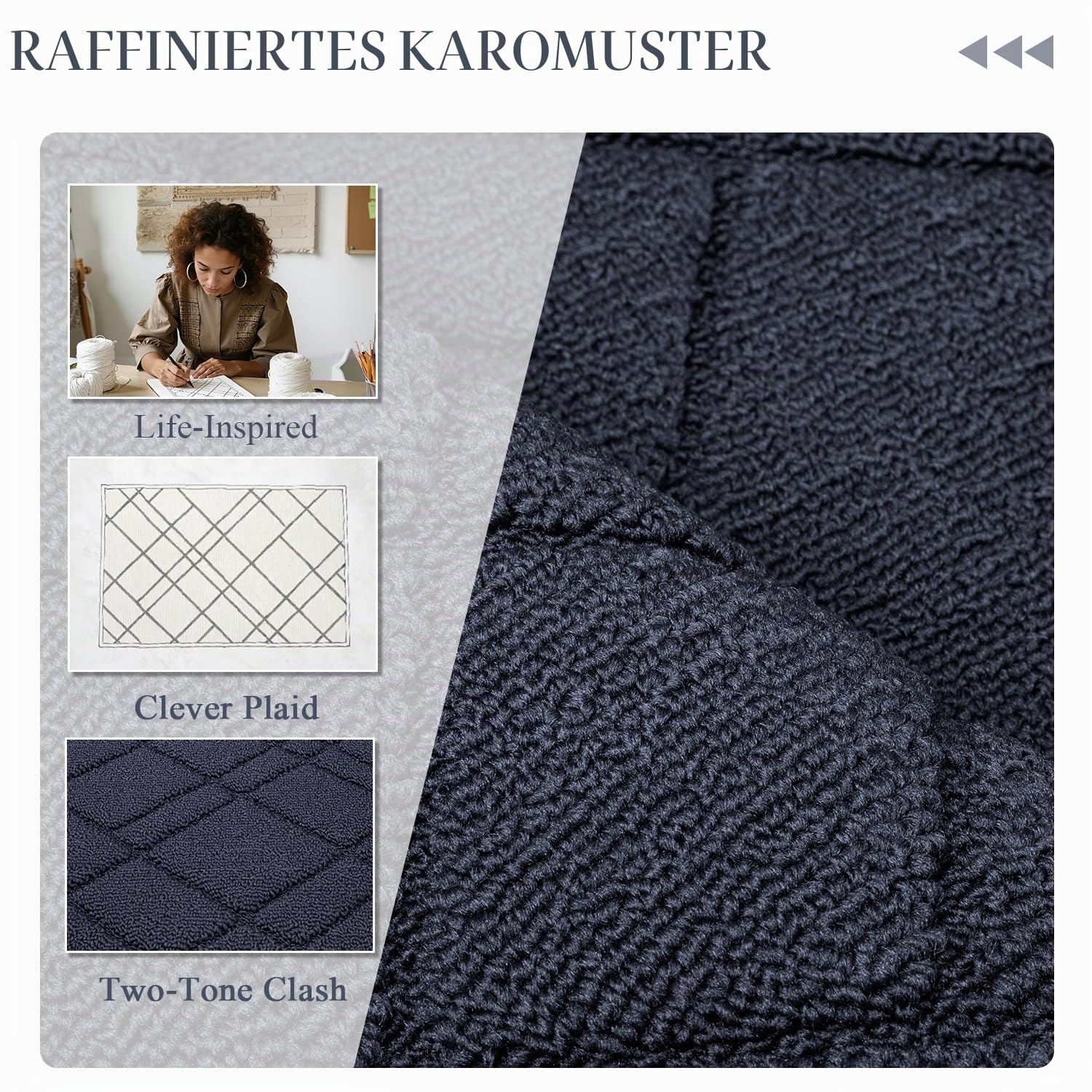 Biscpro Fußmatte Innen 80 x 120 cm Blau Diamantmuster Bodenmatte Waschbar Eingangsteppich rutschfest,Türmatte Teppich Für Eingang, Patio, Flur, Garten, Außen