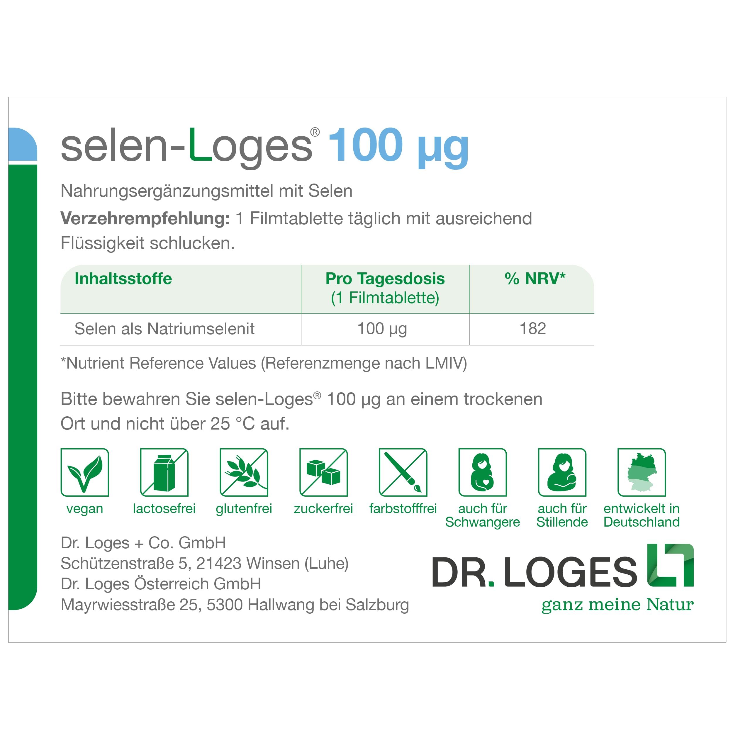 selen-Loges® 100 µg - 120 Filmtabletten -Nahrungsergänzungsmittel mit Selen