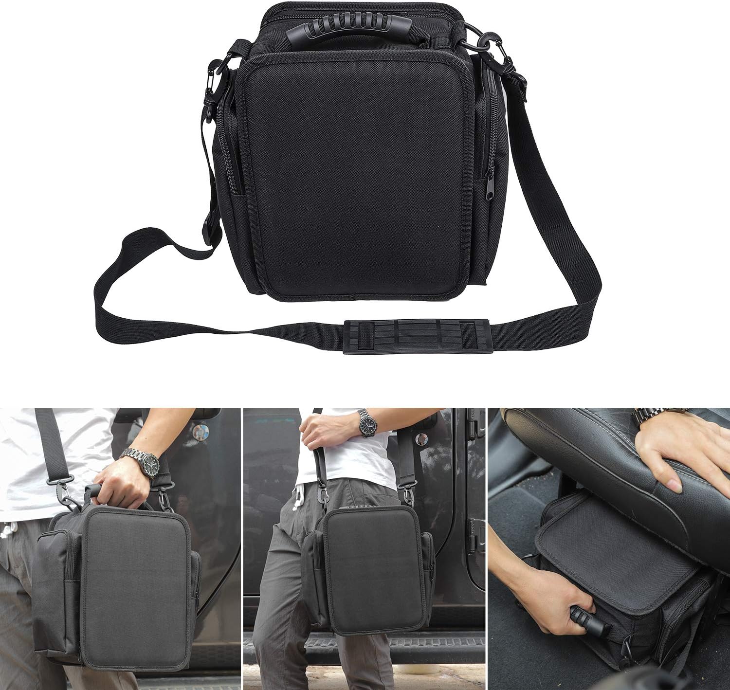 For JK JL Under Seat Storage Pouch Bag for Jeep Wrangler JK JKU JL JLU Sports Sahara Freedom Rubicon X & Unlimited 2007-2017 2018 2019 2020 2021 2022 2023 Portable Backseat Tools Organizer Pocket