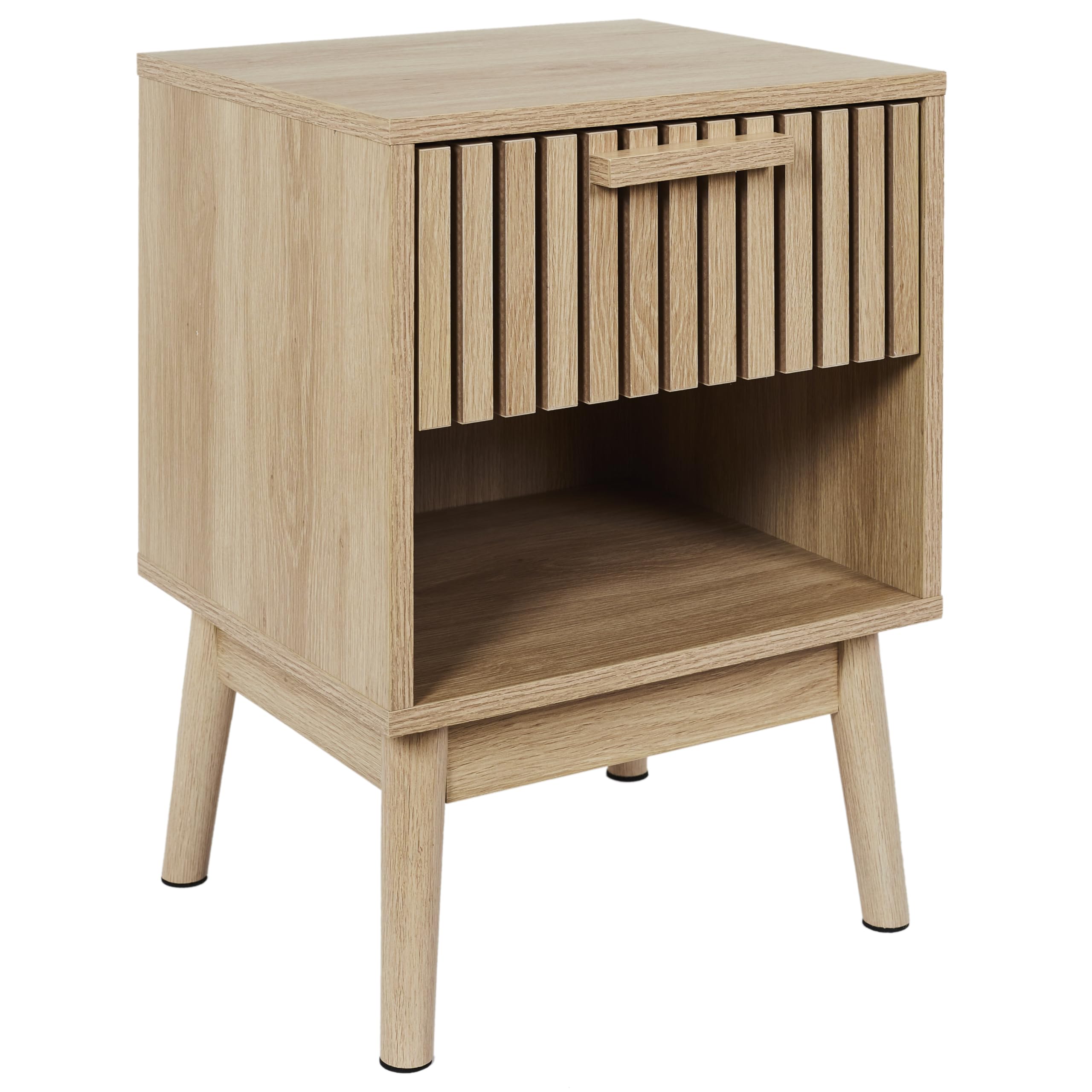 HOME DECO FACTORY - Table de Chevet Moderne Klaus - Tiroir Pratique - Design Brut en Bois pour Chambre ou Salon - Dimensions 40x35x55 cm - Couleur Marron - Modèle Klaus