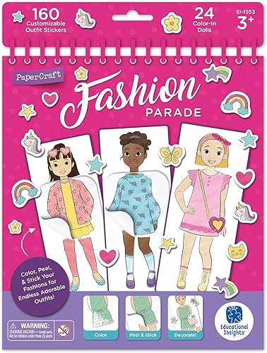 Educational Insights PaperCraft Fashion Parade, Muñecas de papel, Fashion Boutique Toy, Edad 3 +