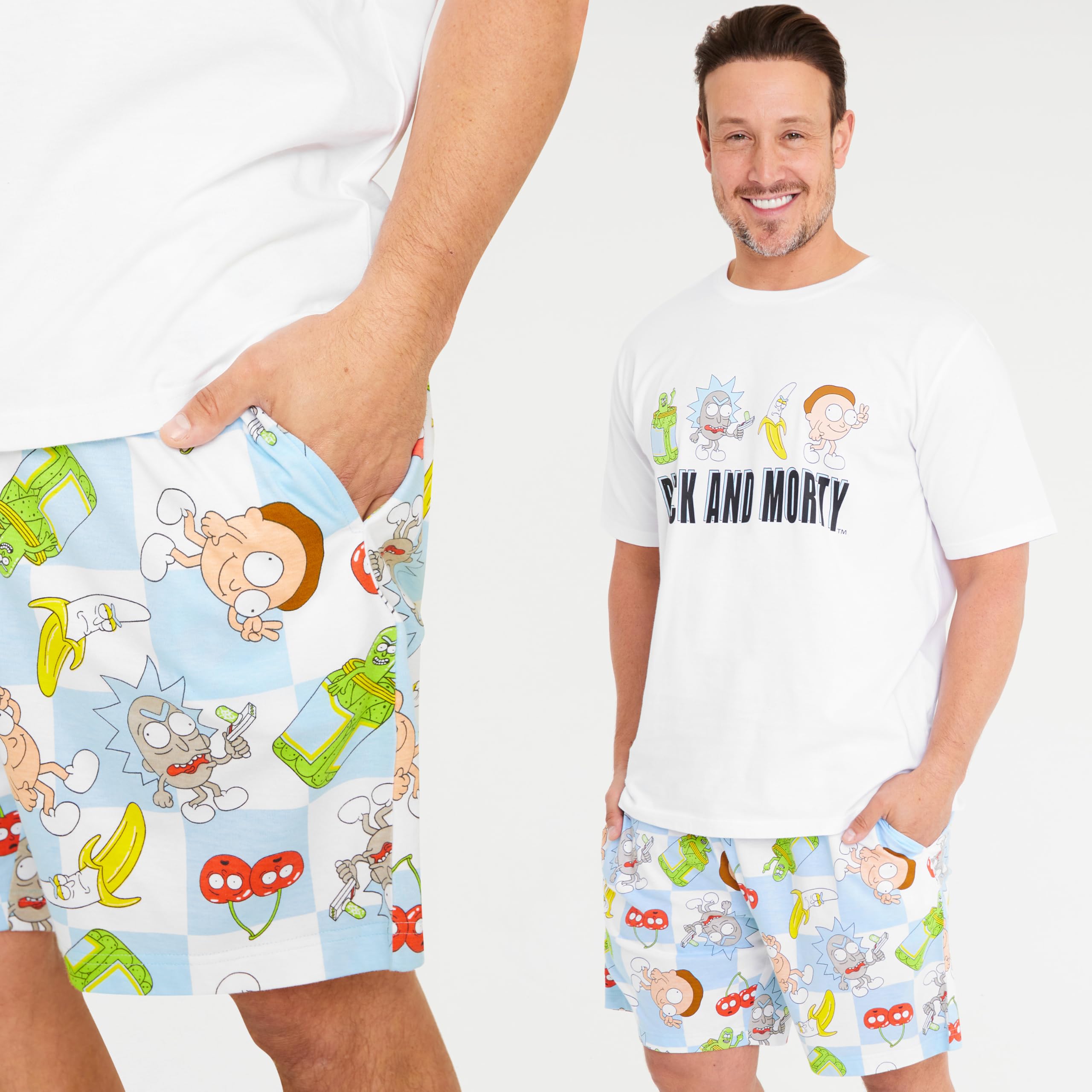 Get Trend Pigiama Uomo Estivo Set Traspirante Pigiami Divertenti Corto Cotone Abbigliamento da Casa Set Regalo Uomo