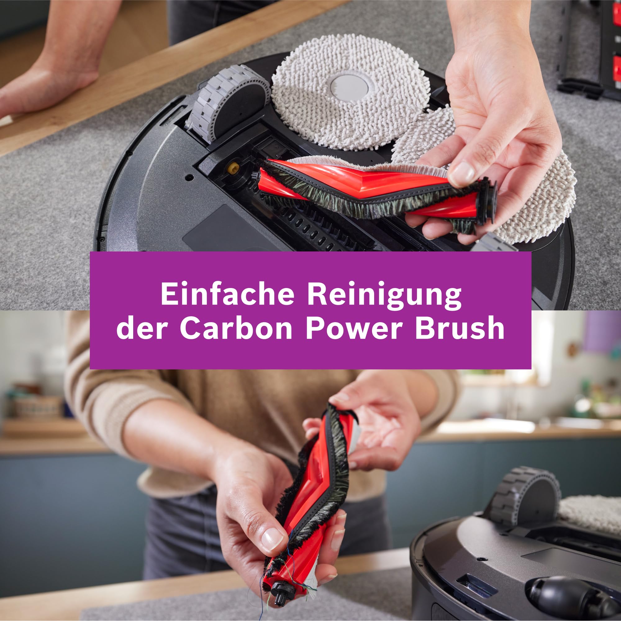 Bosch Spotless Max BCRDW3B Saugroboter mit Wischfunktion, 11.000 Pa Saugkraft, rotierende Wischpads, Nass-Trocken-Servicestation, Selbstreinigung, Smart Vision Navigation, Steuerung per App, schwarz