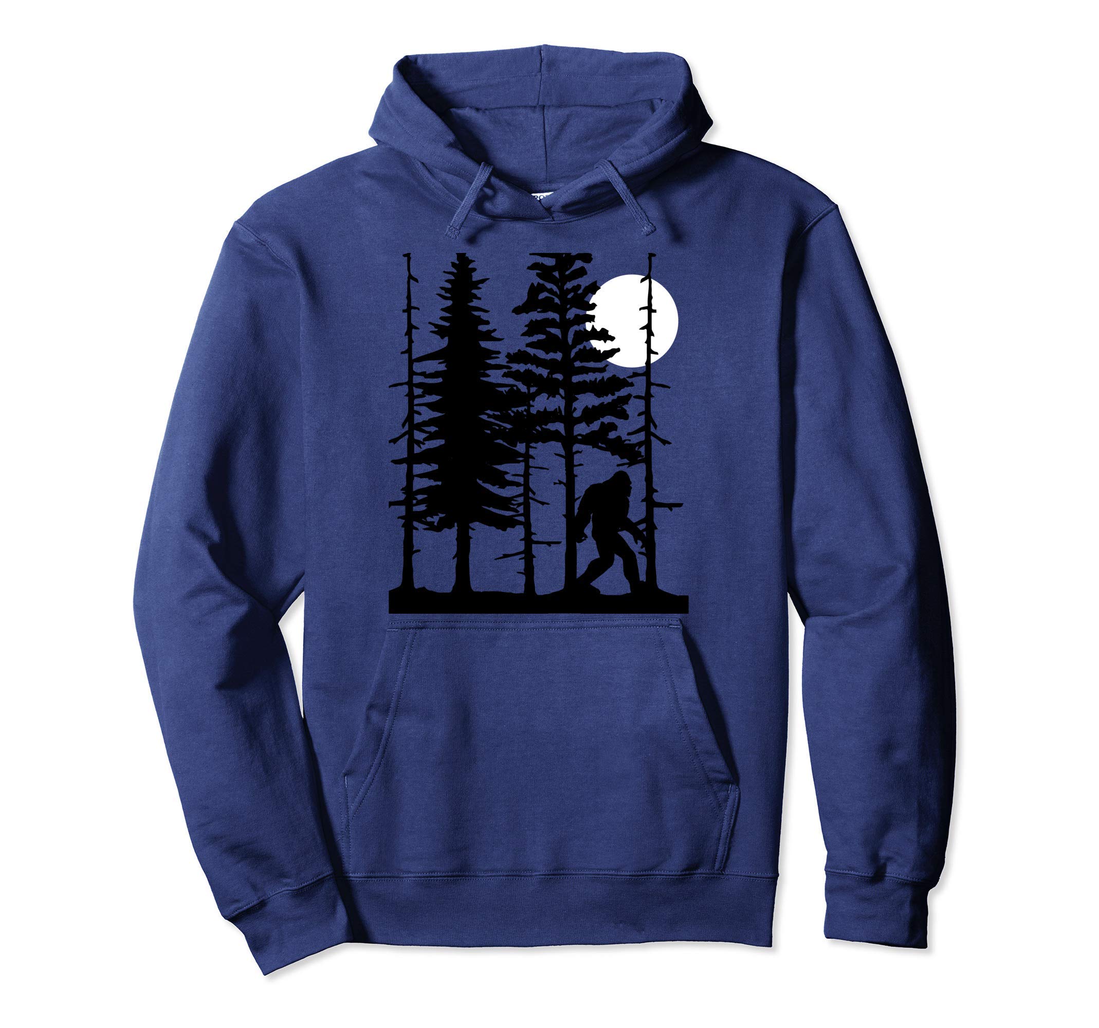 Bigfoot Hiding in Forestfor Sasquatch Believers Pullover Hoodie