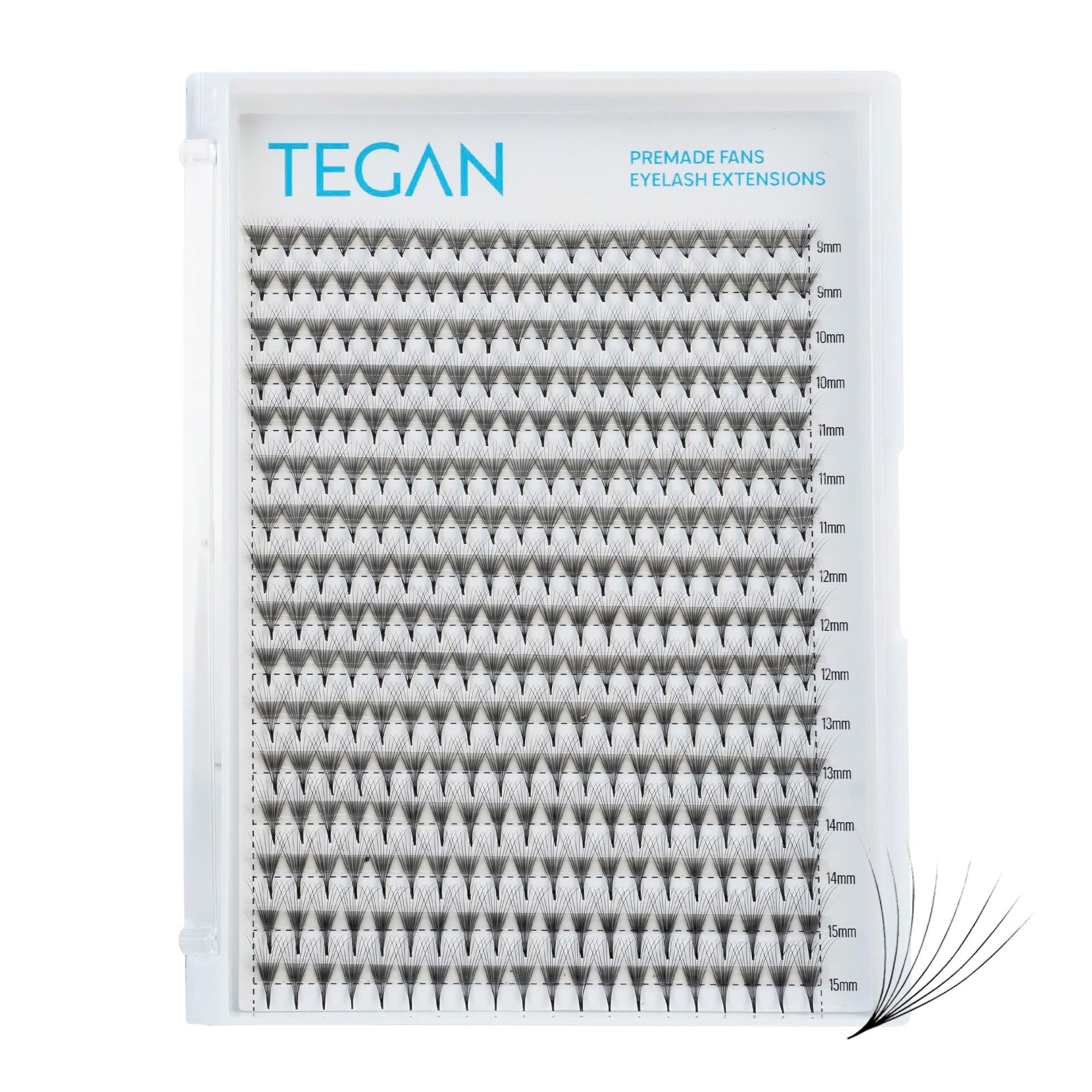 TEGAN LASH 320 Premade Fans Volume Eyelash Extensions Handmade Lash Tray From 8D-16D 0 05 0 07 Thickness