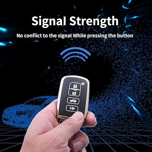 Miniatura 3 de LCXJMWKL Funda para llavero Toyota, compatible con Tundra Tacoma Sequoia 4Runner Highlander RAV4 Camry Corolla Avalon (solo para Keyless Go), TPU