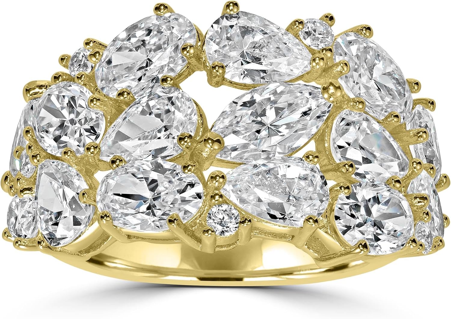 Kathy Levine Sterling Silver Cubic Zirconia Multi-Shape Splurge Ring