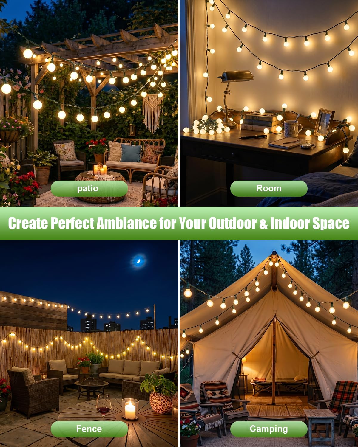 Cadena de luces solares para exteriores, 14 metros, 120 LED, bola blanca, 8 modos de iluminación, resistente al agua IP65, blanco cálido, ideal para jardín, balcón, terraza y árboles