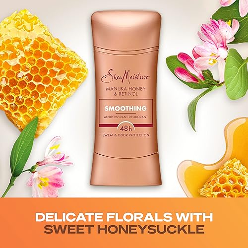 Miniatura 4 de SheaMoisture Desodorante antitranspirante en barra suavizante miel de manuka y retinol (paquete de 2) para protección contra el sudor y el olor 48HR