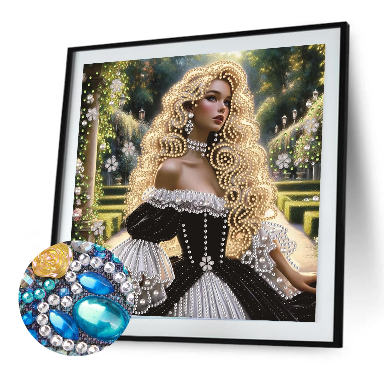 Beauty Special Shaped DIY Partial Drill Diamond Painting Kits for Adults Beginners Home Decor Diamond Dots Paintings 11.81x11.81in