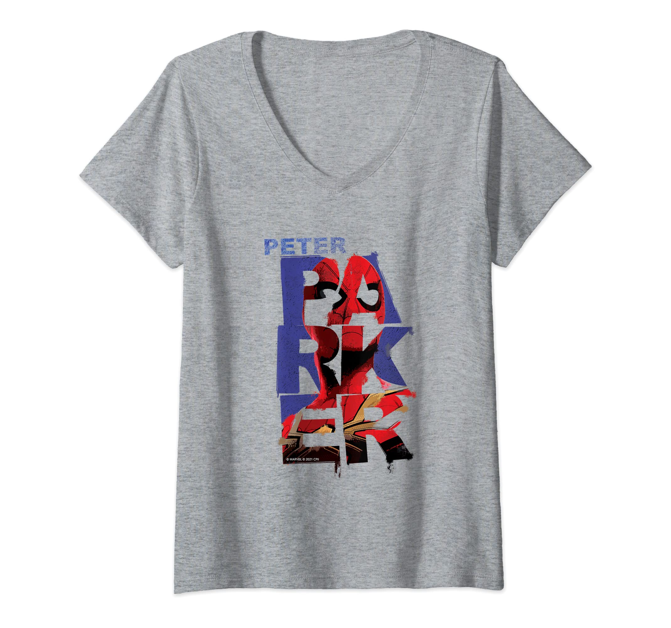 Marvel Spider-Man: No Way Home Peter Parker Letters V-Neck T-Shirt